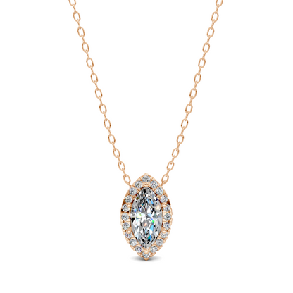Halo Diamond Marquise Pendant
