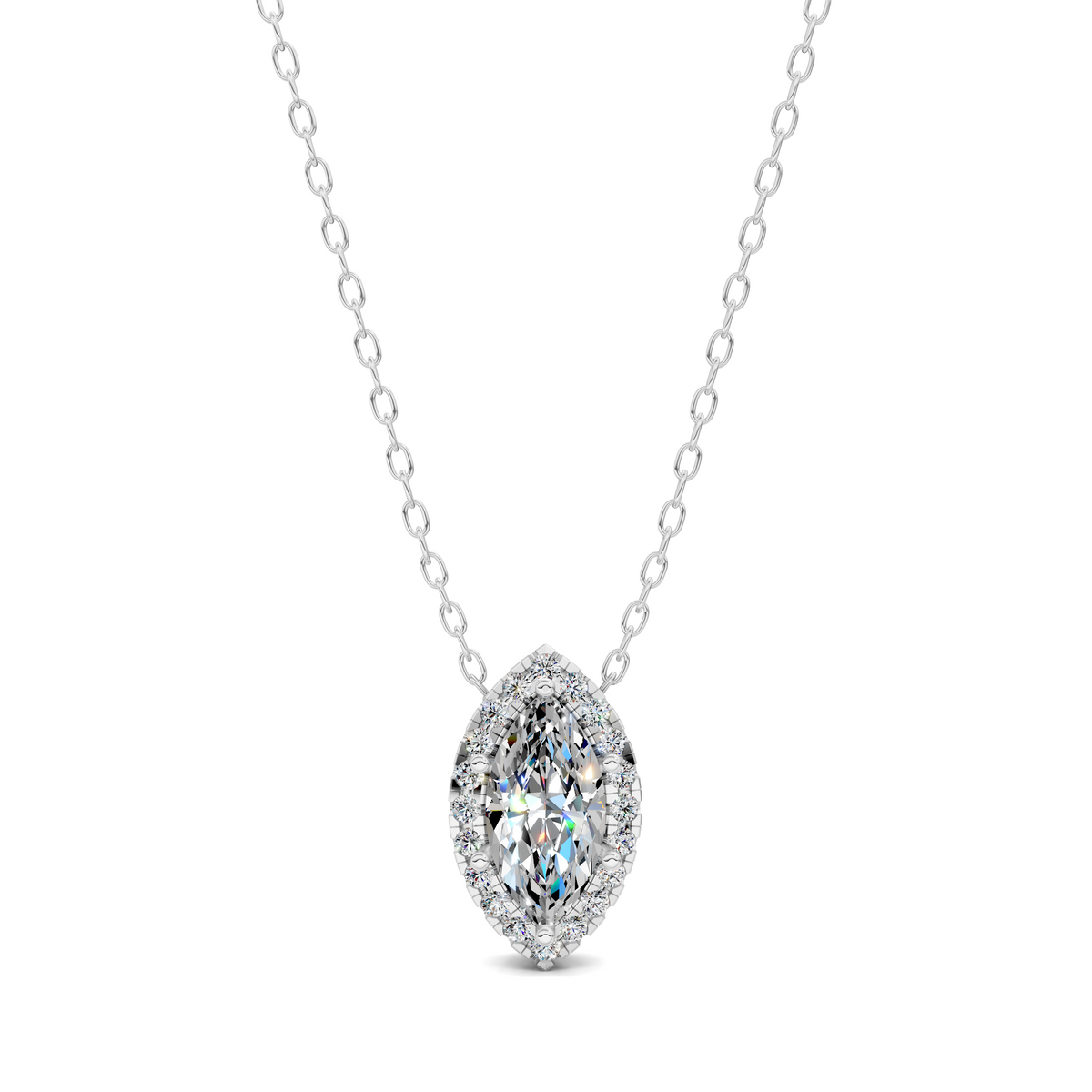 Halo Diamond Marquise Pendant