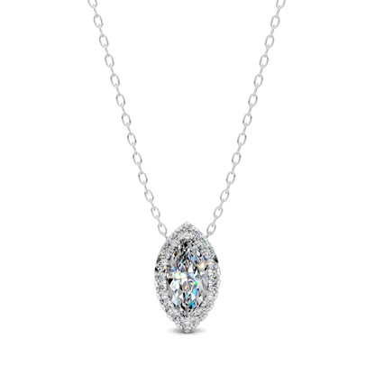 Halo Diamond Marquise Pendant