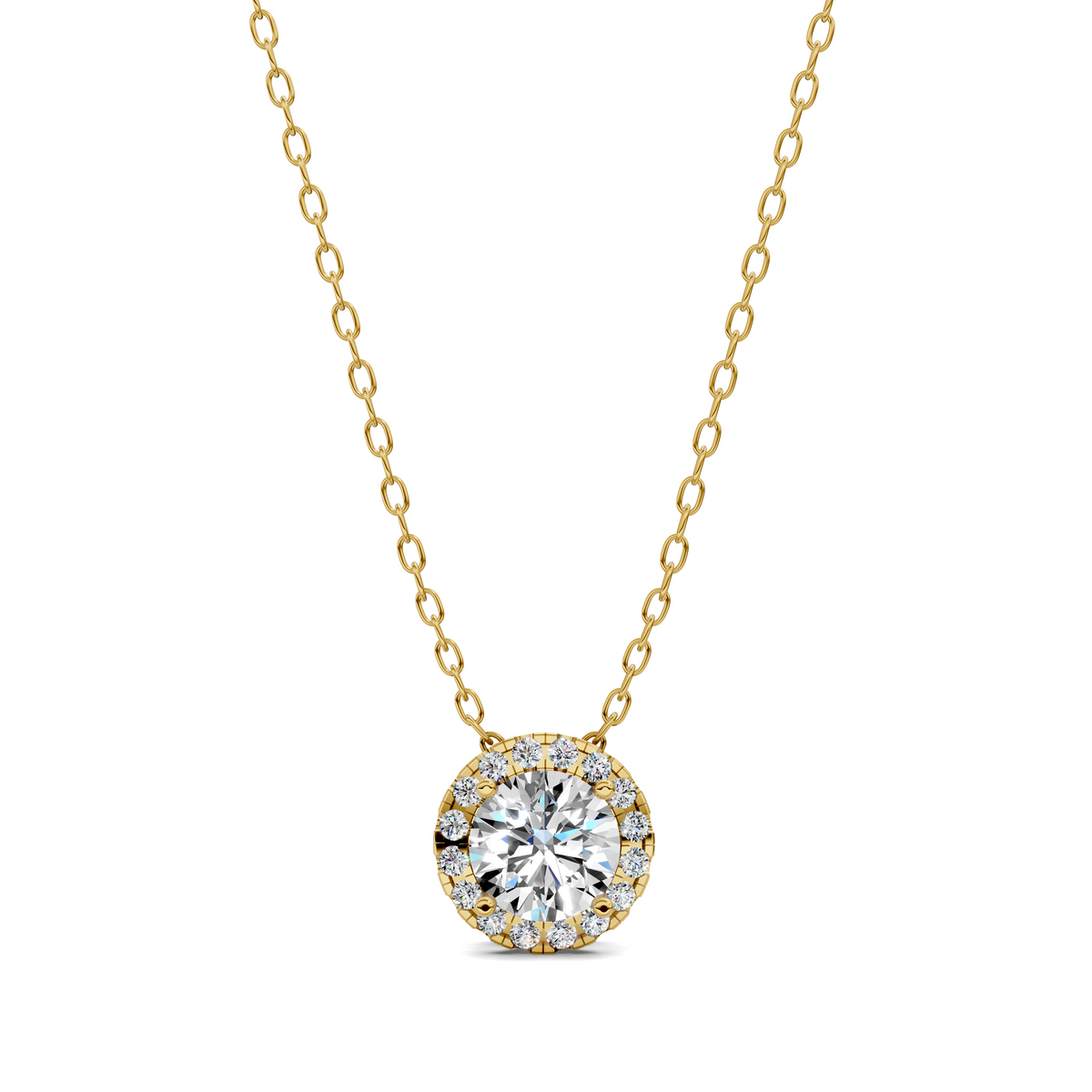 Halo Diamond Round Pendant