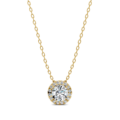 Halo Diamond Round Pendant