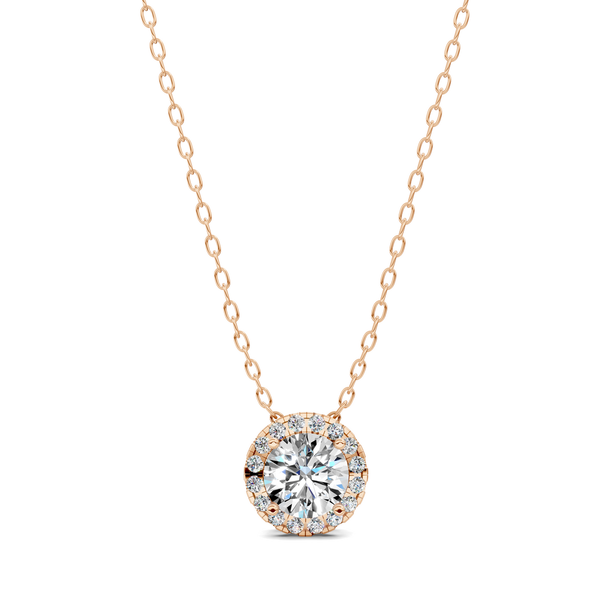 Halo Diamond Round Pendant