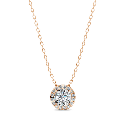 Halo Diamond Round Pendant