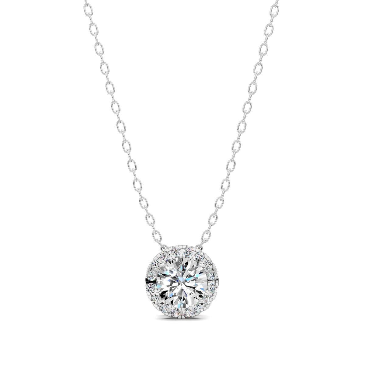 Halo Diamond Round Pendant