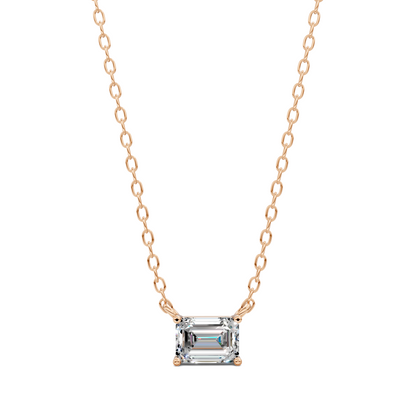 East West Solitaire Emerald Pendant