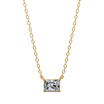 East West Solitaire Radiant Pendant