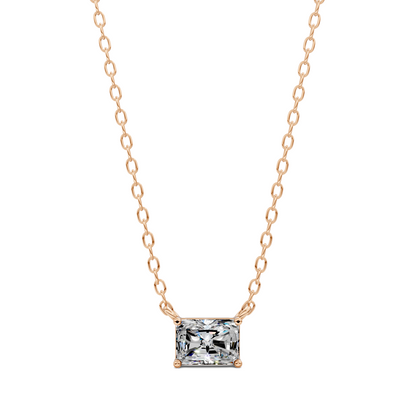 East West Solitaire Radiant Pendant