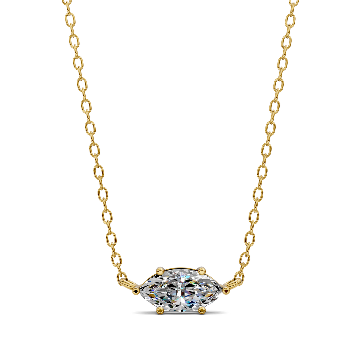 East West Solitaire Marquise Pendent