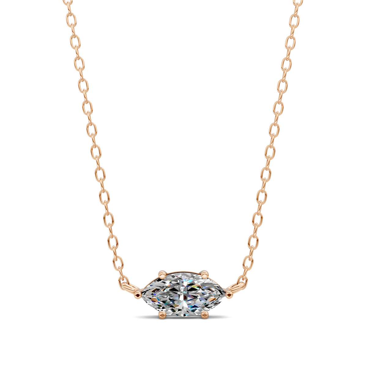 East West Solitaire Marquise Pendent