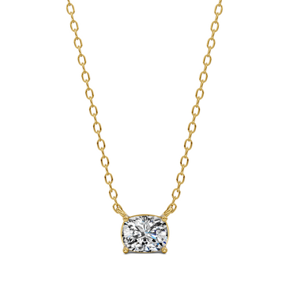 East West Solitaire Cushion Pendant