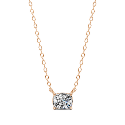 East West Solitaire Cushion Pendant