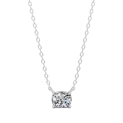 East West Solitaire Cushion Pendant