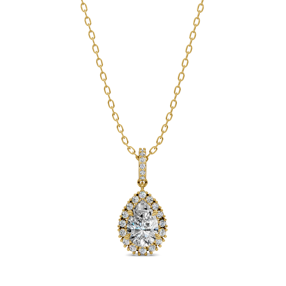 Halo Pear Pendant