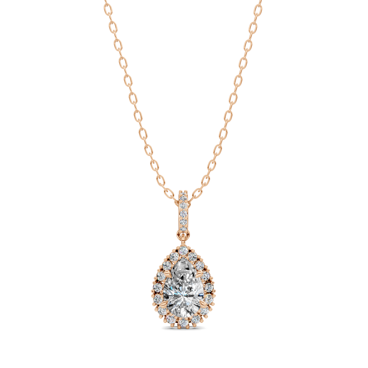 Halo Pear Pendant
