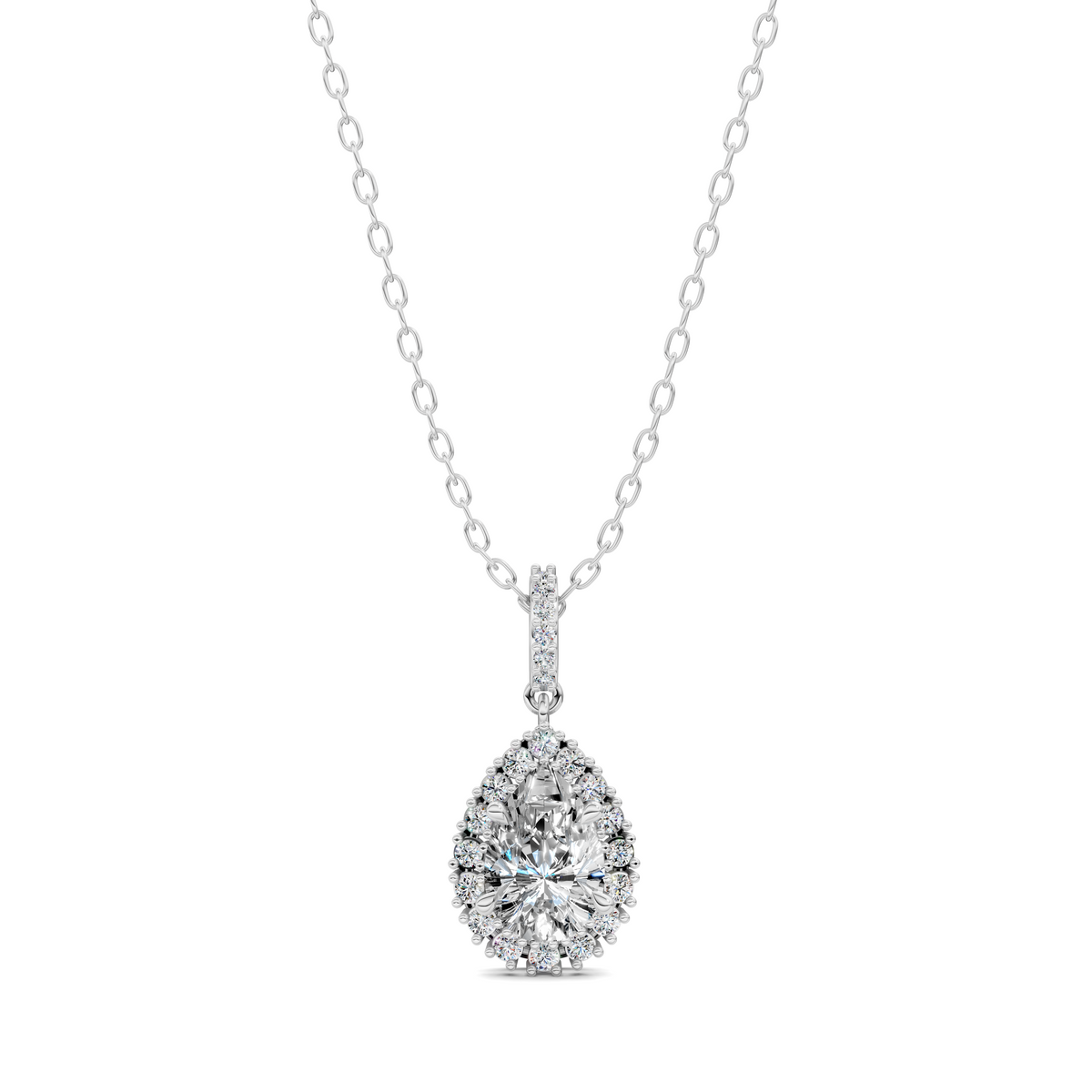 Halo Pear Pendant