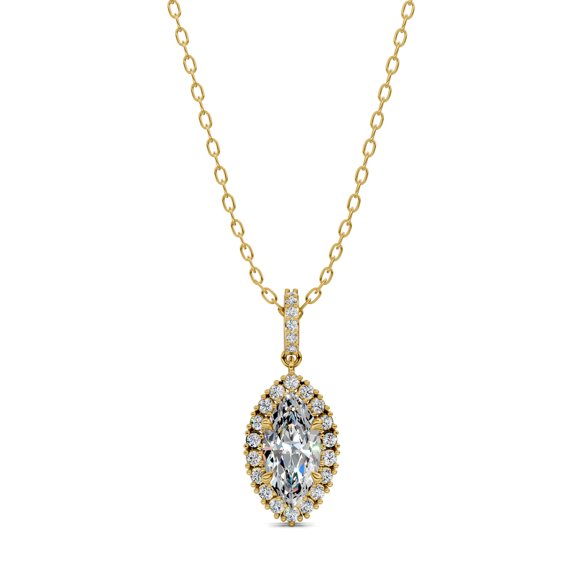 Halo Marquise Pendant