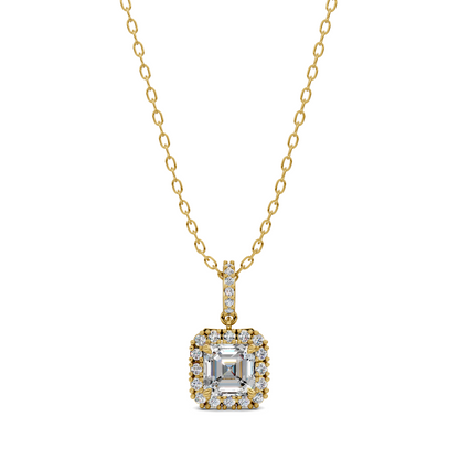 Halo Asscher Pendant