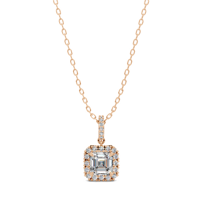 Halo Asscher Pendant
