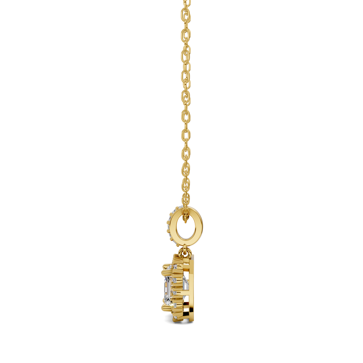 Halo Asscher Pendant