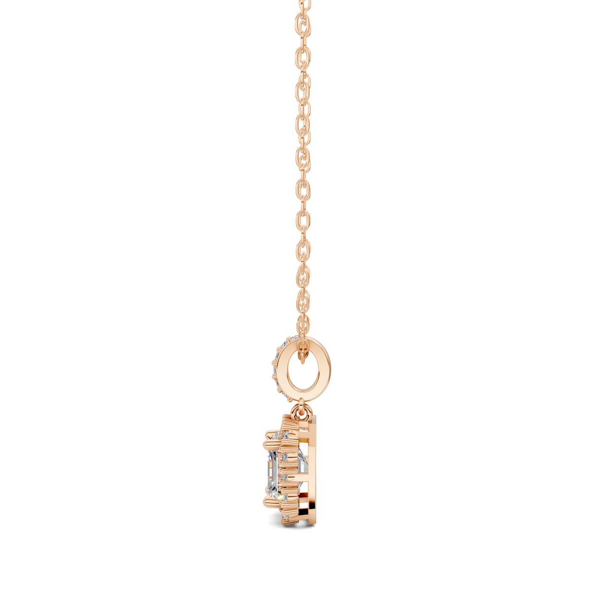 Halo Asscher Pendant
