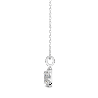 Halo Asscher Pendant