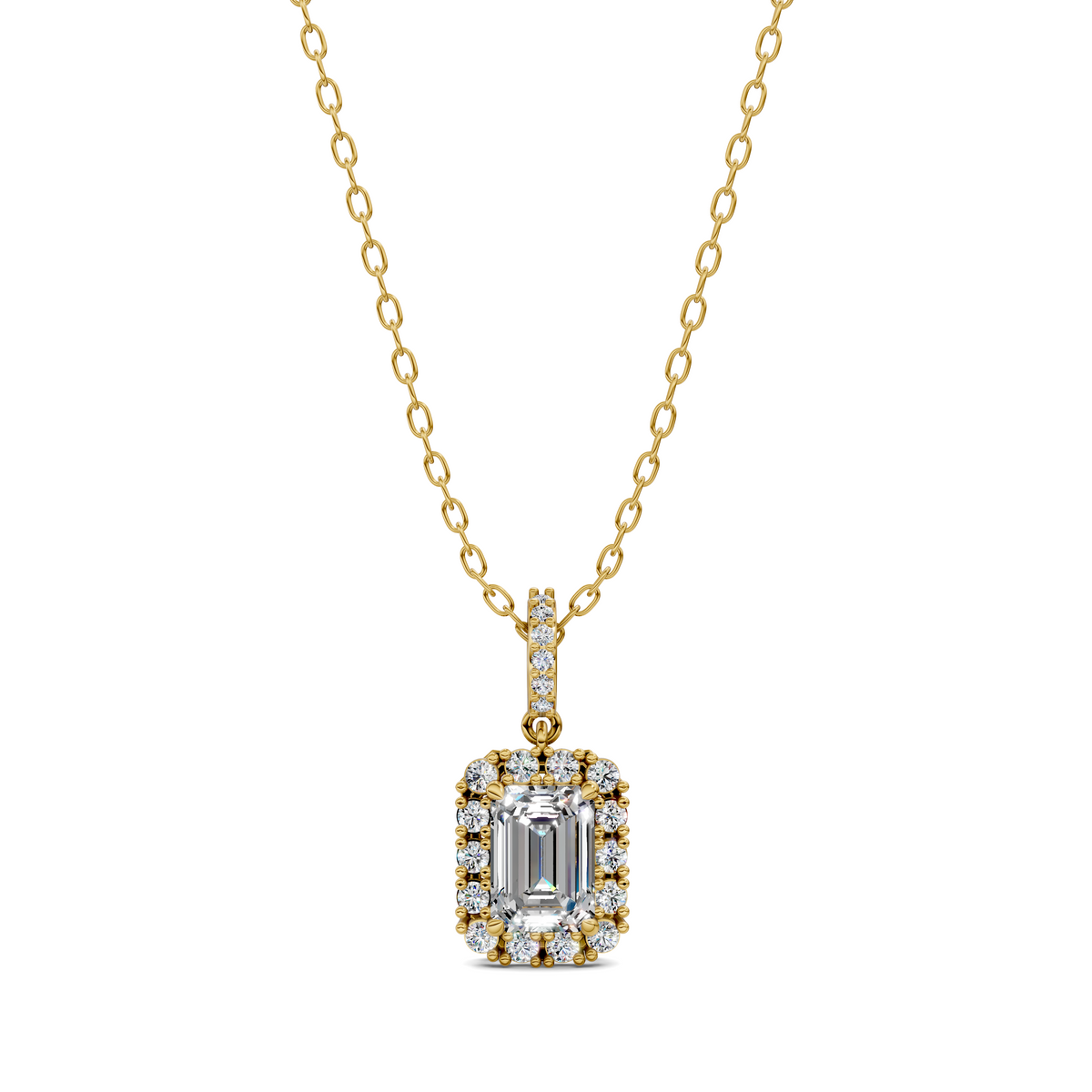 Halo Emerald Pendant