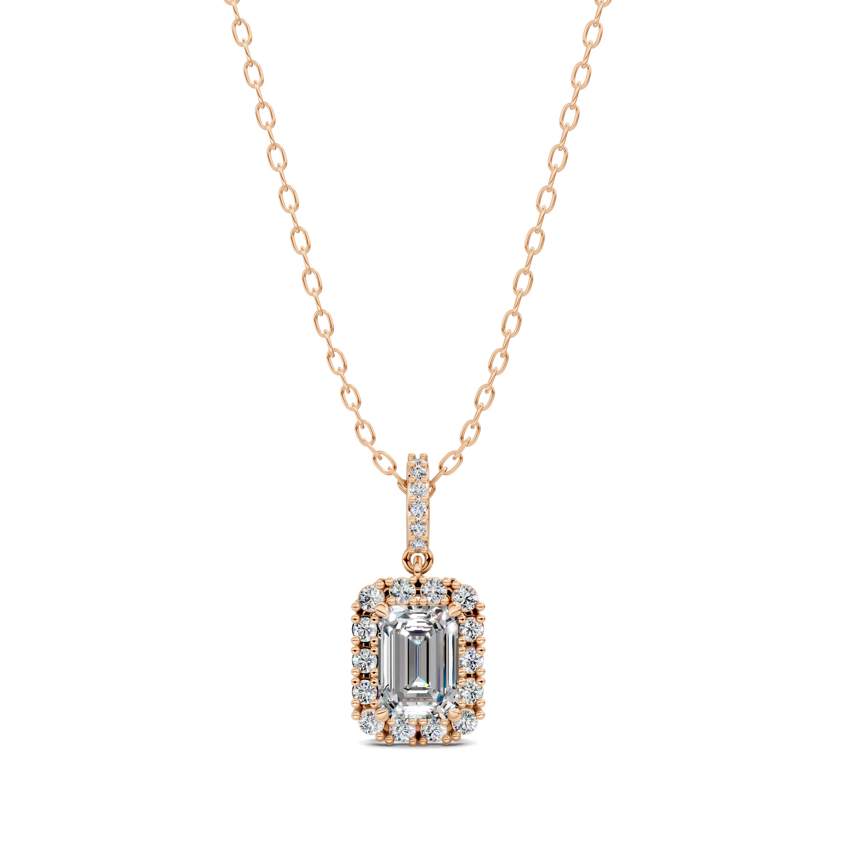 Halo Emerald Pendant
