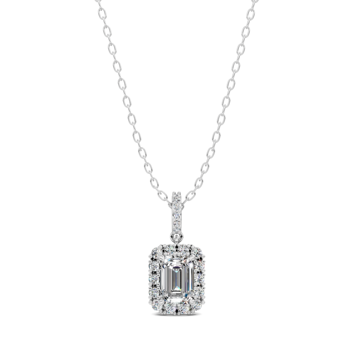 Halo Emerald Pendant
