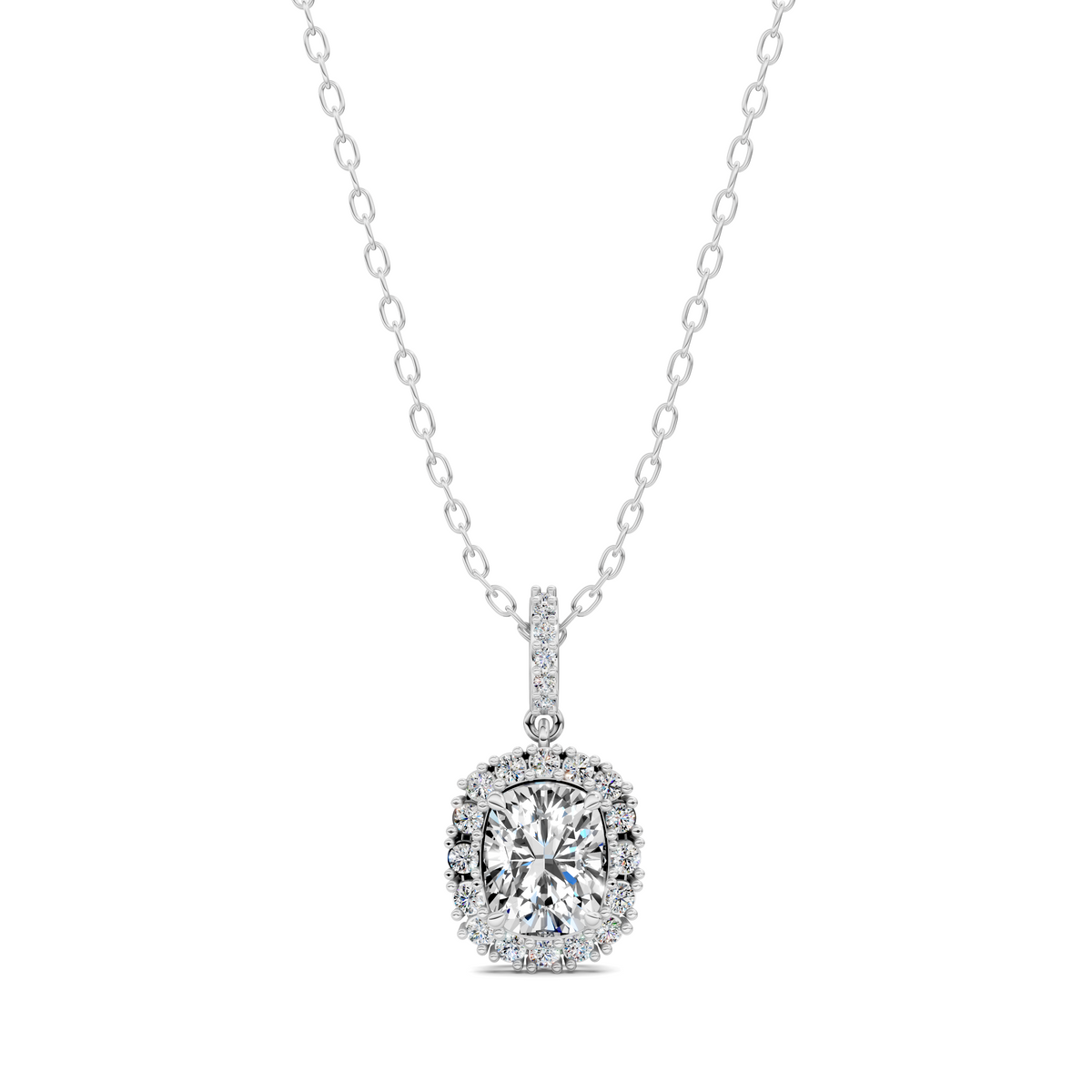 Halo Cushion Pendant