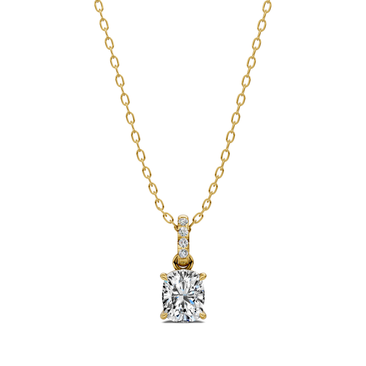 Pave Bail Cushion Pendant
