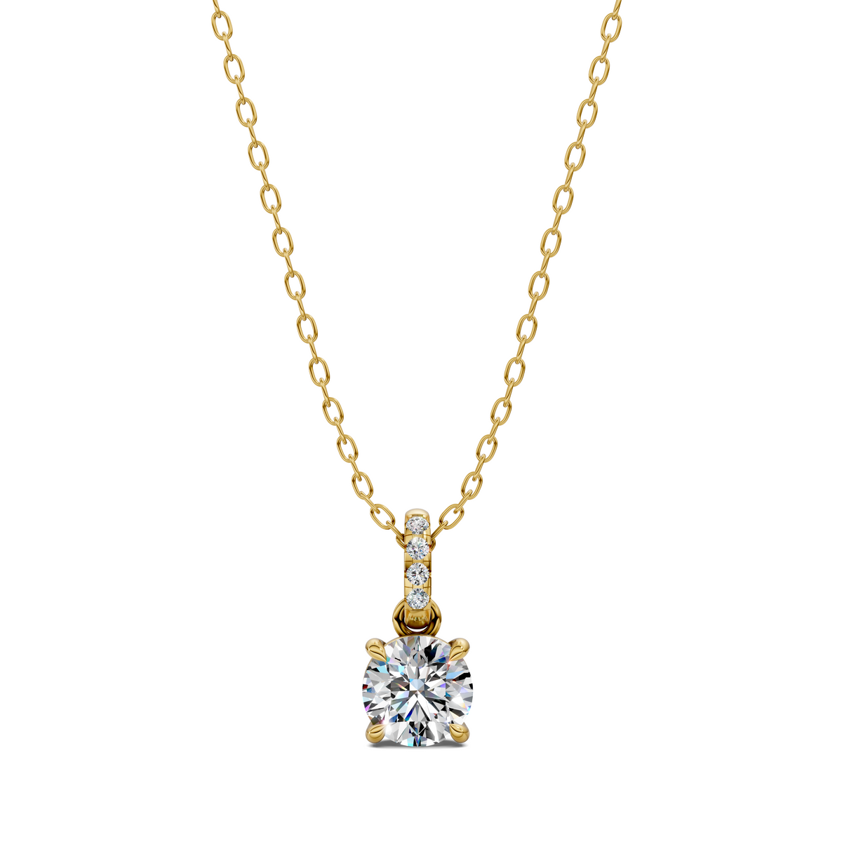 Pave Bail Round Pendant