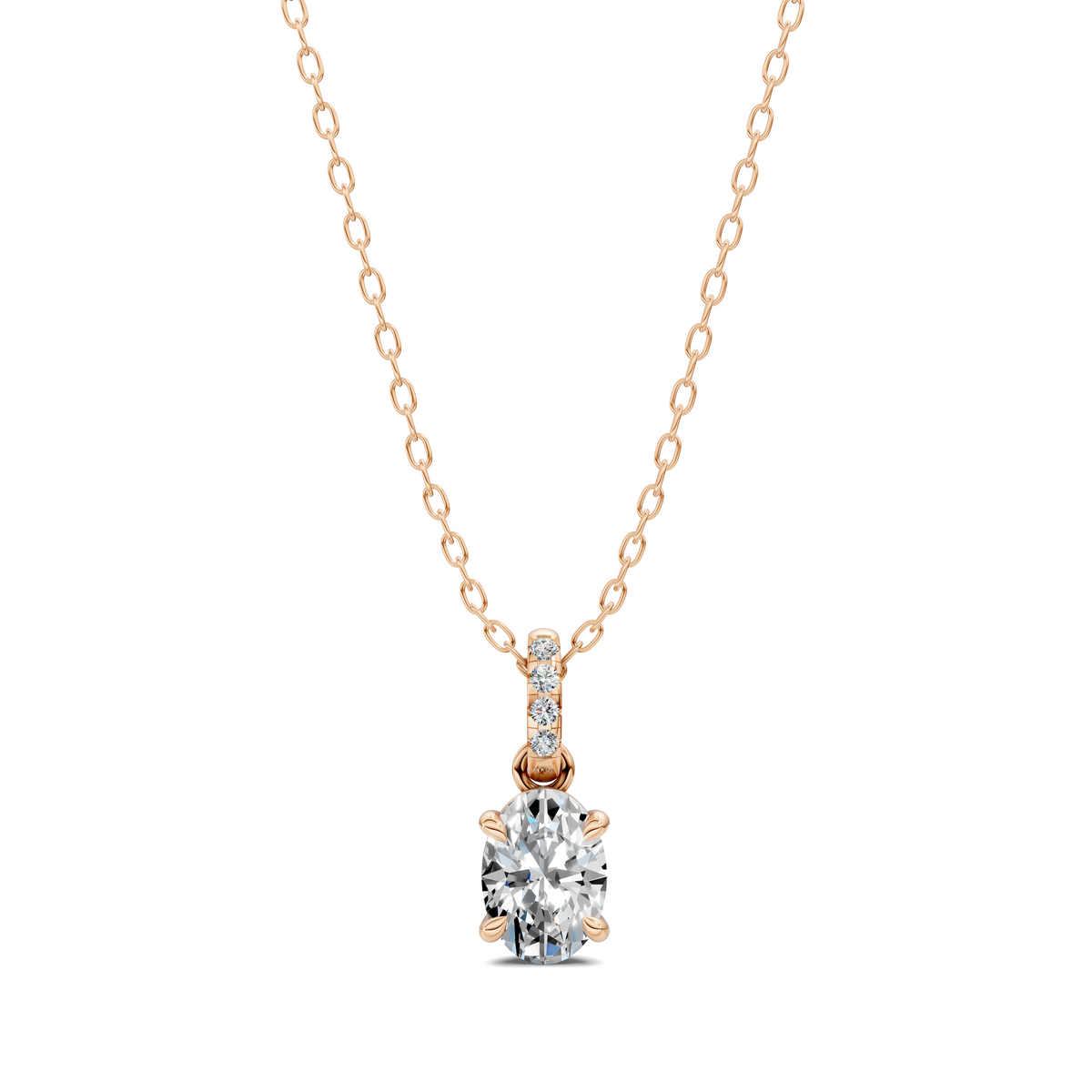 Pave Bail Oval Pendant