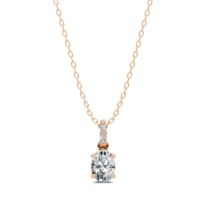 Pave Bail Oval Pendant