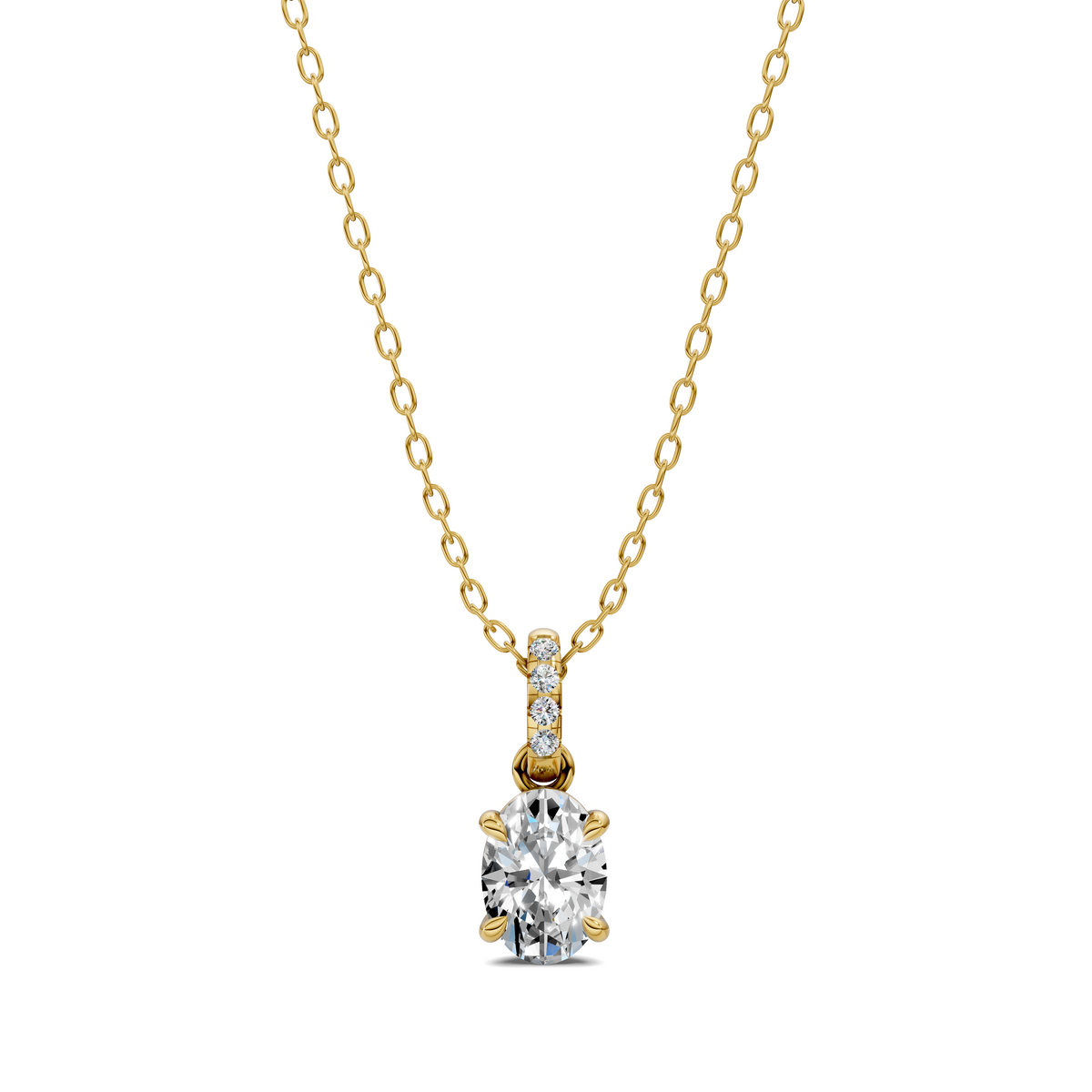 Pave Bail Oval Pendant