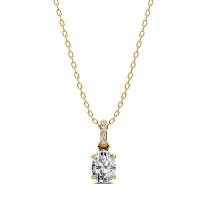 Pave Bail Oval Pendant