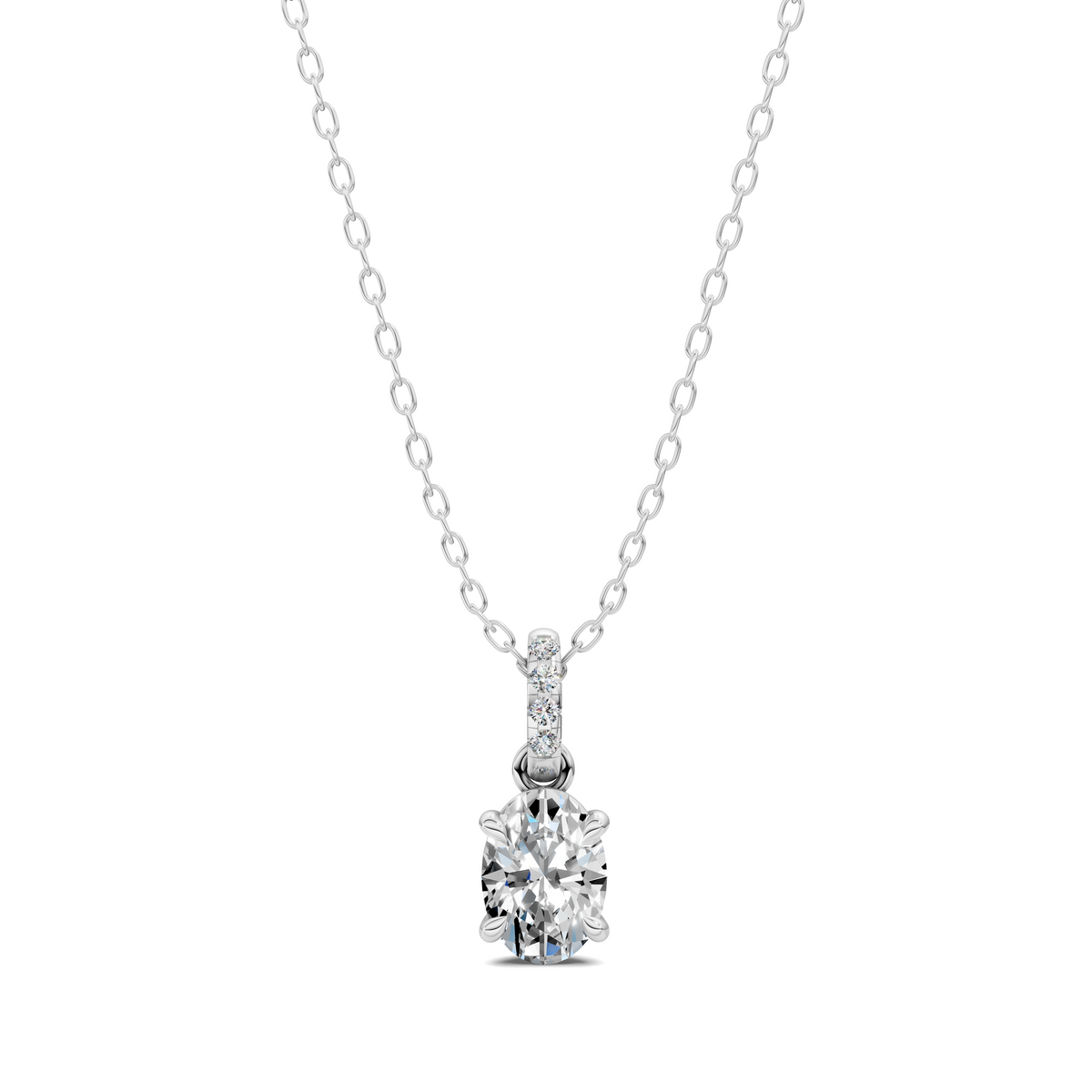Pave Bail Oval Pendant