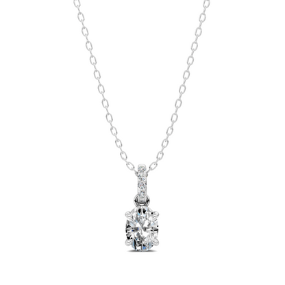 Pave Bail Oval Pendant