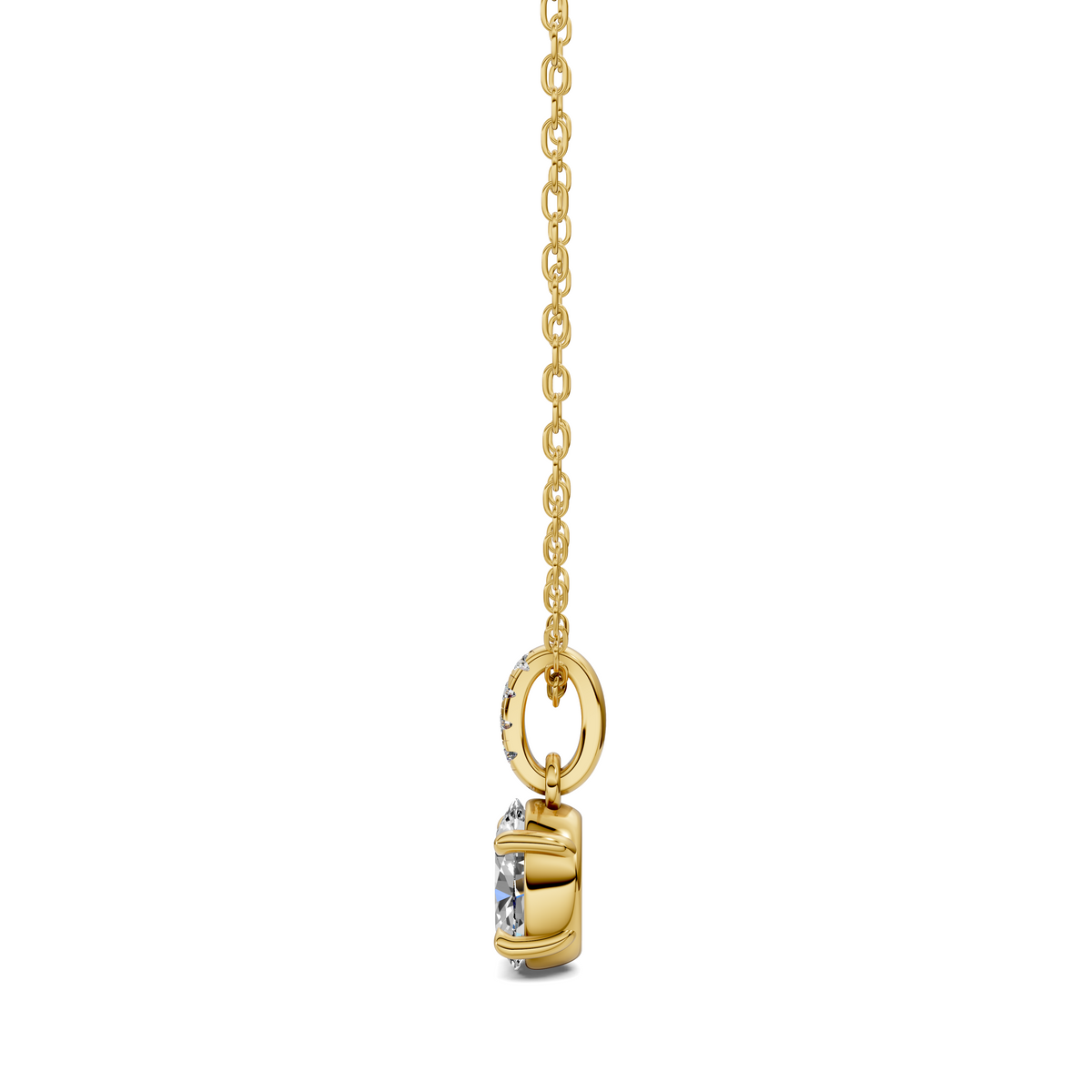 Pave Bail Oval Pendant