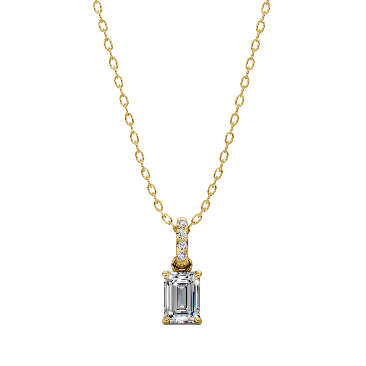 Pave Bail Emerald Pendant