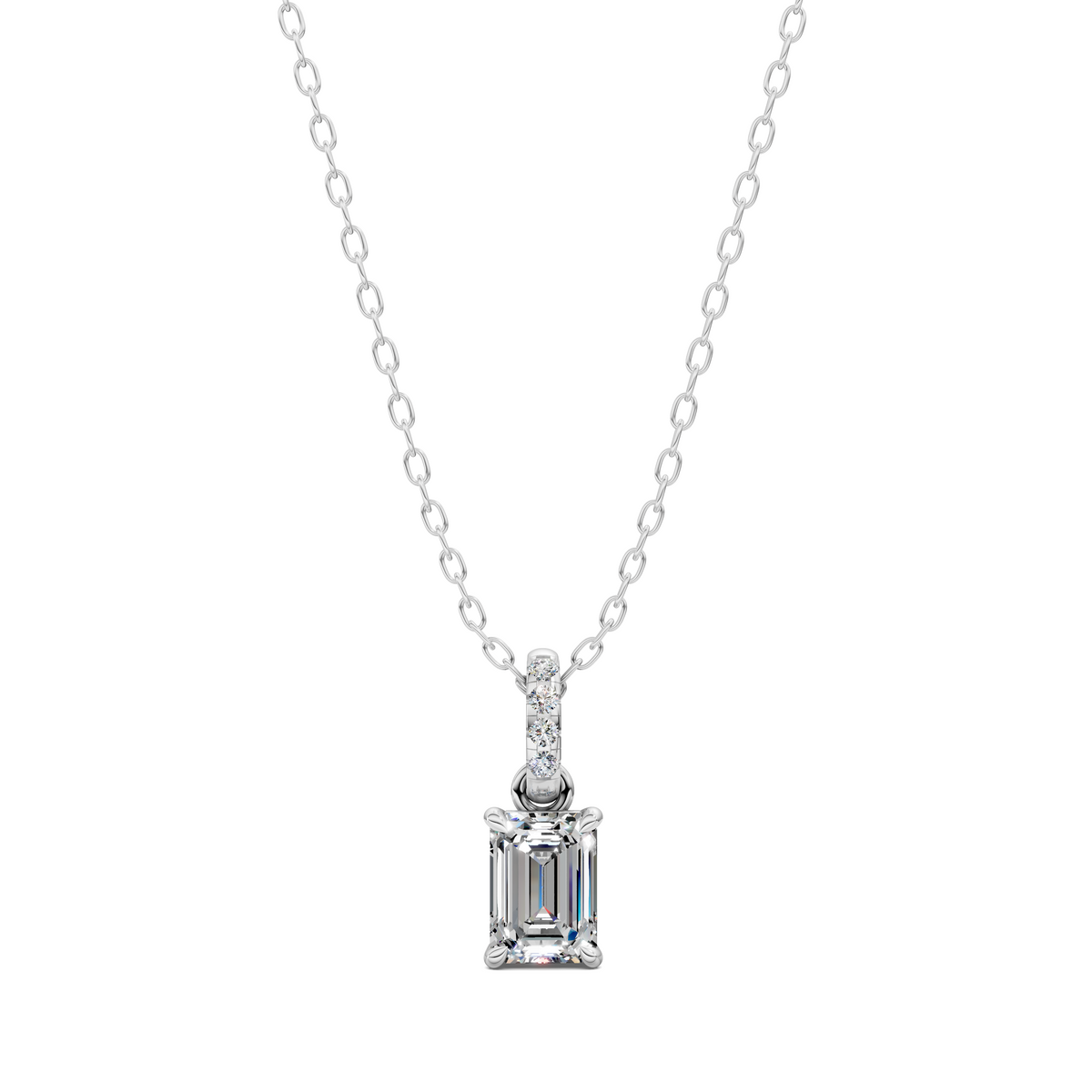 Pave Bail Emerald Pendant