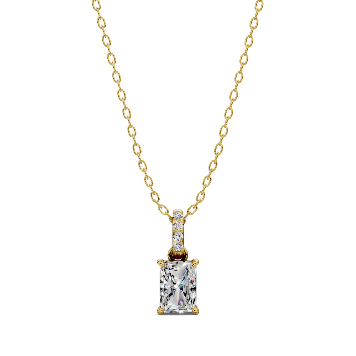 Pave Bail Radiant Pendant