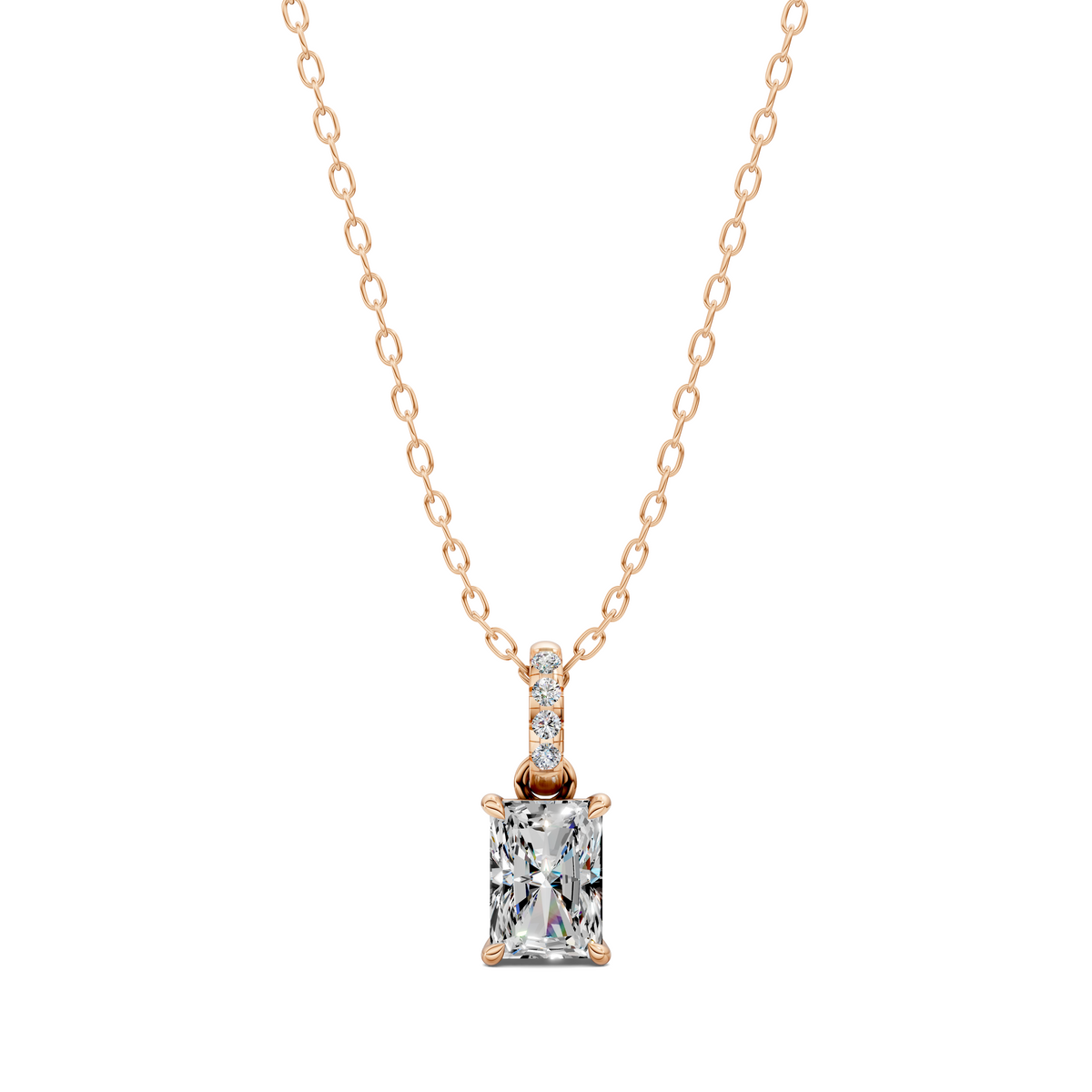 Pave Bail Radiant Pendant