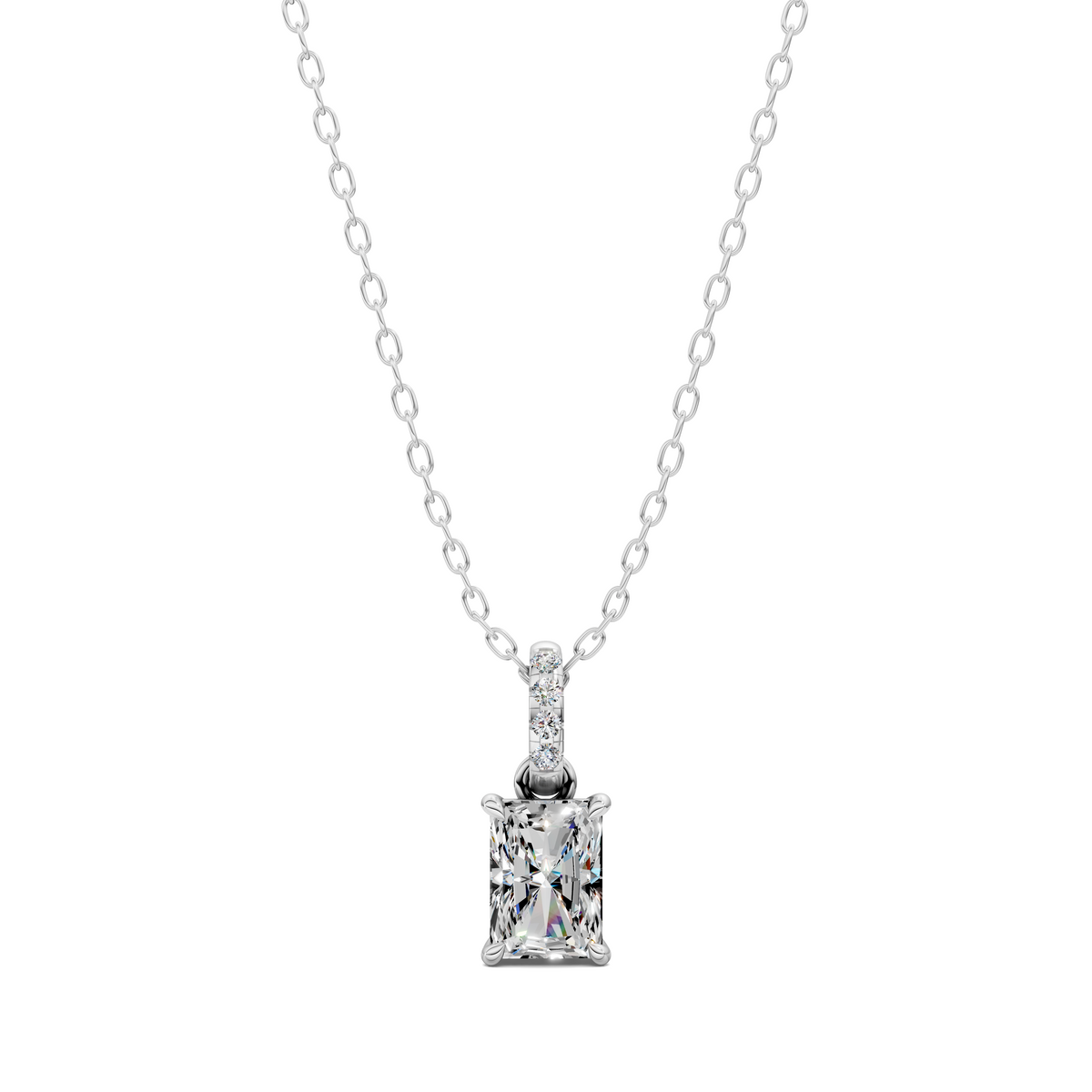 Pave Bail Radiant Pendant