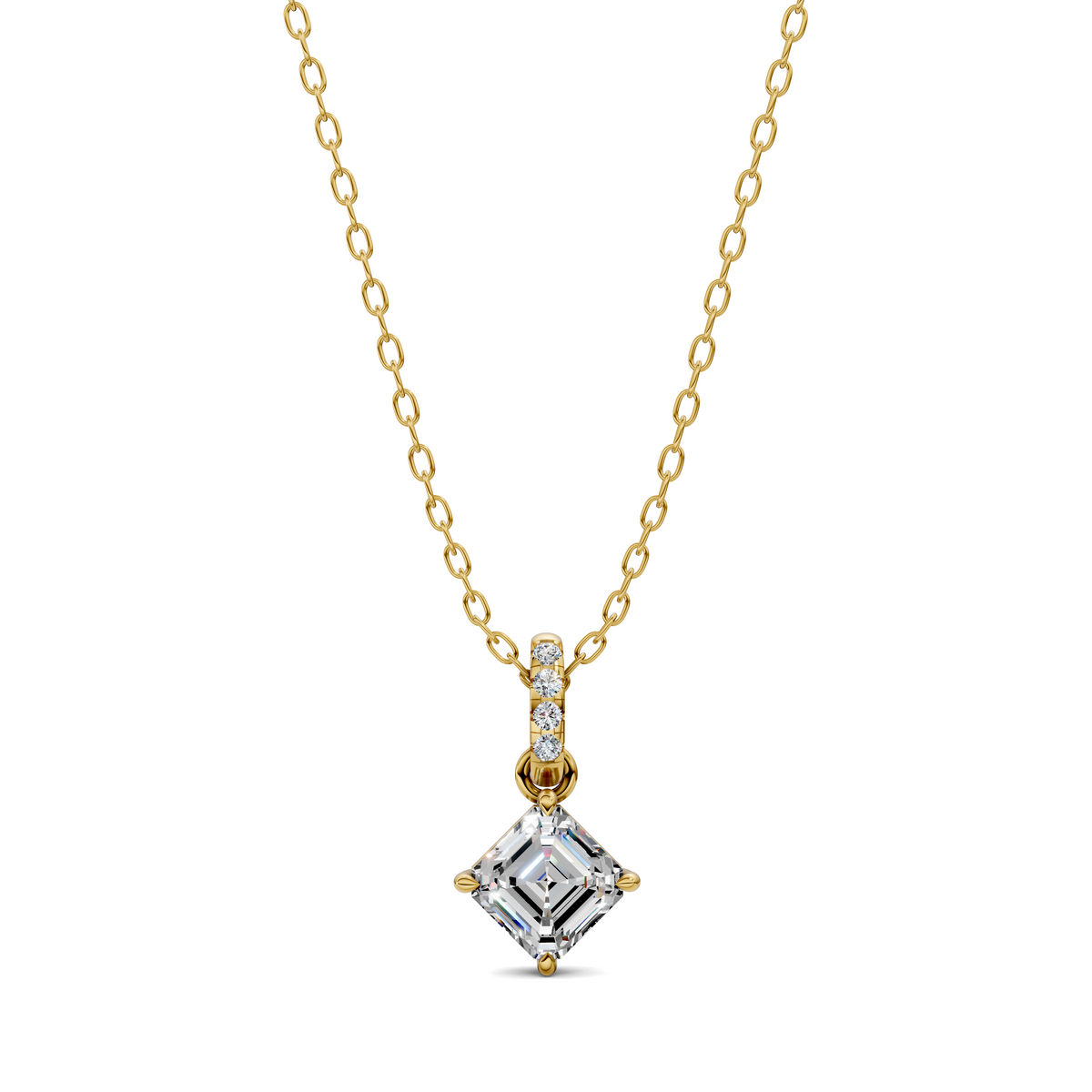Pave Bail Asscher Pendant