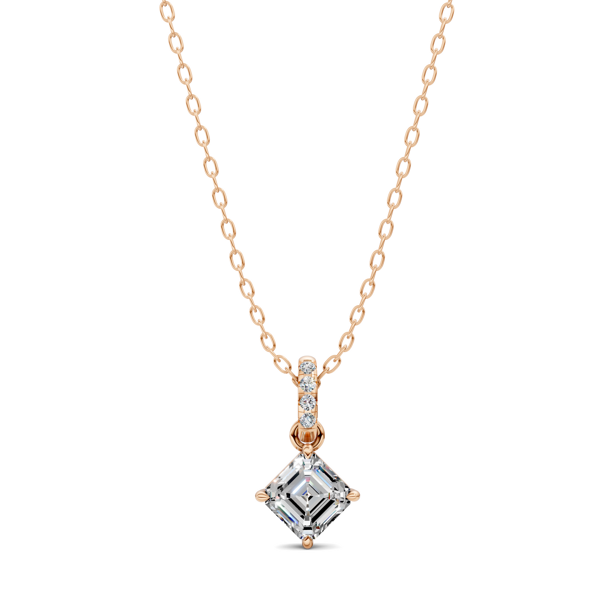 Pave Bail Asscher Pendant