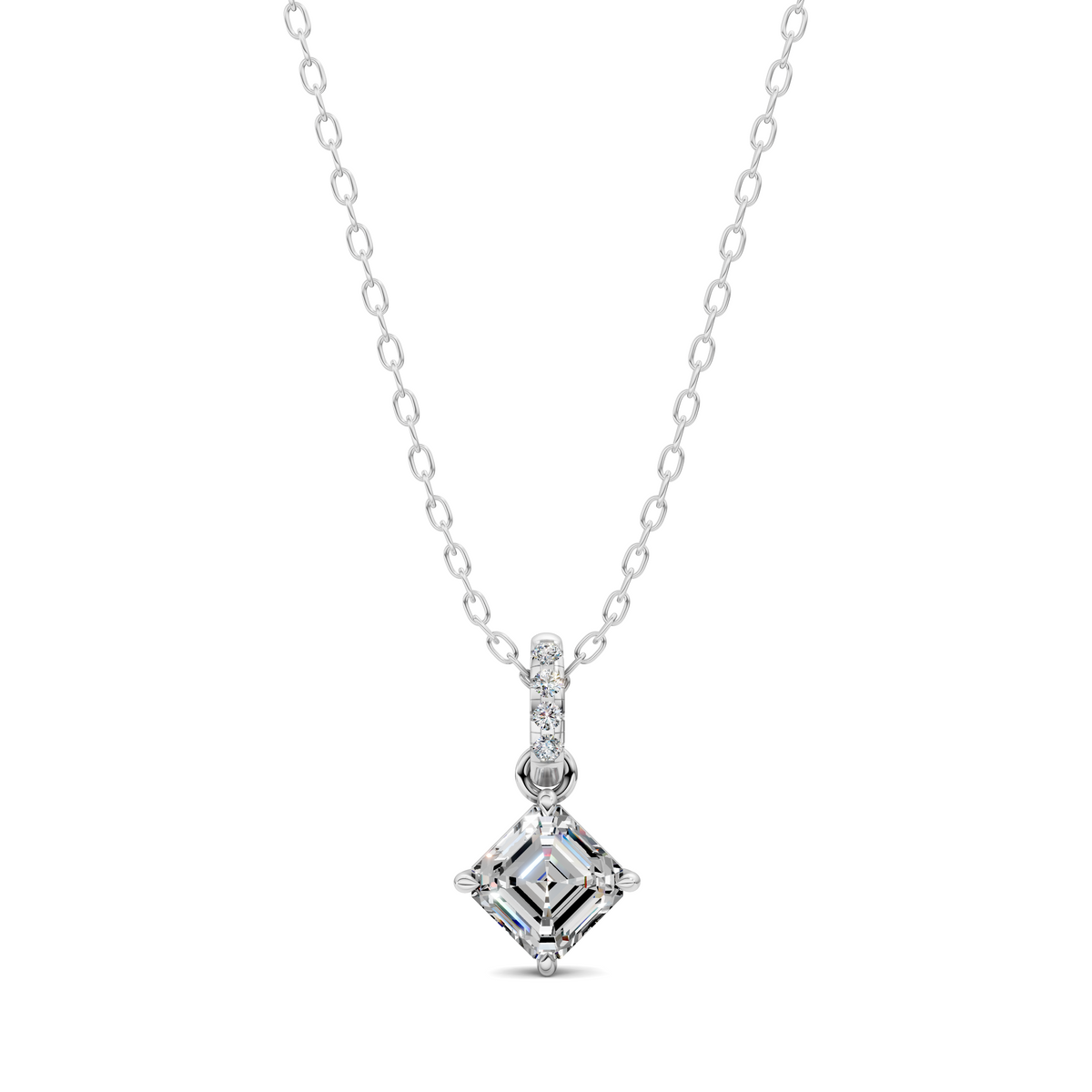 Pave Bail Asscher Pendant