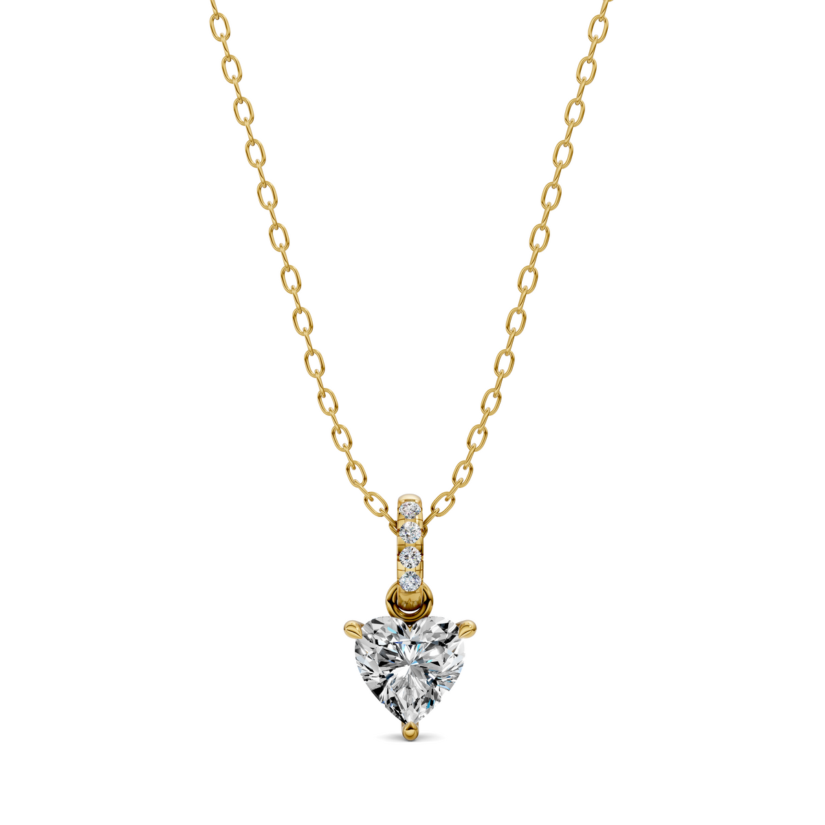 Pave Bail Heart Pendant