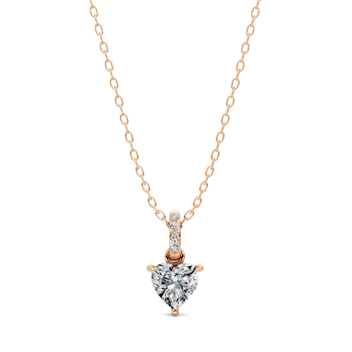Pave Bail Heart Pendant