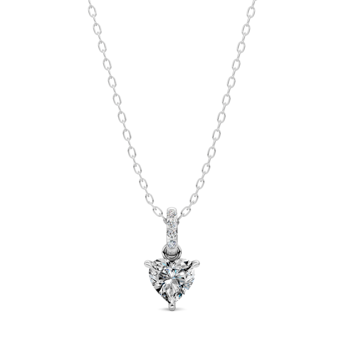 Pave Bail Heart Pendant
