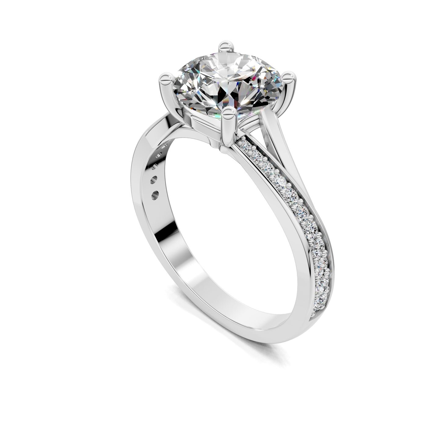 Victoria Split Shank Pave Engagement Ring